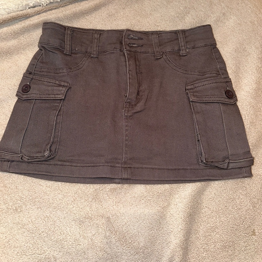 dark grey cargo skirt